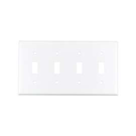 Arrow Hart 2154W-BOX Standard-Size Wallplate, 4-Gang, Thermoset, White