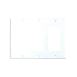 Eaton 2163W-BOX Standard-Size Wallplate, 3-Gang, Thermoset, White