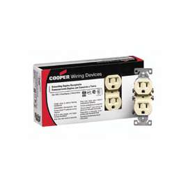 Eaton Wiring Devices 270V-JP-C Duplex Receptacle, 15 A, 2-Pole, 5-15R, Ivory