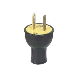 Eaton Cooper Wiring 3123BK-BOX Round Electrical Plug, 125 V, 15 A, Thermoplastic
