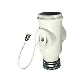Arrow Hart 718-3W-SP Lampholder Adapter, 125 V, 660 W, Medium Base, Light Almond