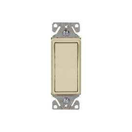 Eaton Wiring Devices 7500 Series 7511V-SP-C Rocker Switch, 120/277 V, Strap Mounting, Thermoplastic, Ivory