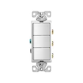 Eaton Wiring Devices 7700 Series 7729W-BOX Combination Switch, 120/277 V, Strap Mounting, Thermoplastic, White