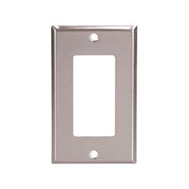 EATON 93401-SP-L Standard-Size Wallplate, 1-Gang, Stainless Steel