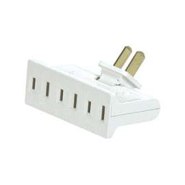 Eaton Cooper Wiring BP1792W-SP Non-Grounded Outlet Tap, 15 A, 2-Pole, 3-Outlet, White