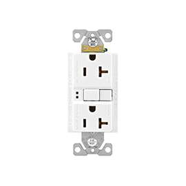 Eaton Wiring Devices SGF20W-L/VGF20W Duplex GFCI Receptacle, 20 A, 2-Pole, 5-20R, White