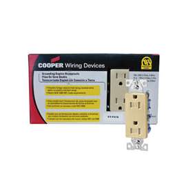Eaton Wiring Devices TR1107V10 Duplex Receptacle, 15 A, 2-Pole, 5-15R, Ivory