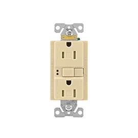 Eaton Wiring Devices TRSGF15V-BOX Duplex GFCI Receptacle, 15 A, 2-Pole, 5-15R, Ivory