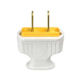 Eaton Cooper Wiring 1912W-BOX Flat Handle Body Electrical Plug, 125 V, 15 A, Thermoplastic
