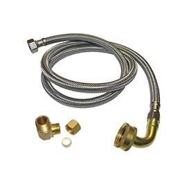 Plumb Pak PP23835 Dishwasher Connector, 3/8 in Compression x MIP, Stainless Steel