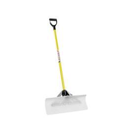 JM ENTERPRISES INC Snow Pusher, 24 in W UHMW Polyethylene Blade, 43 in Fiberglass Heavy-Duty Reinforced Handle, 56 in H