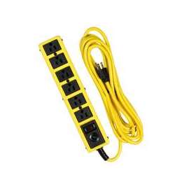 CCI 5138N Surge Protector Power Strip, 15 A, 6-Outlet, 1050 J, Black/Yellow
