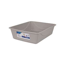 Petmate 22183 Large Litter Pan, 15.3 in W, 18-1/2 in D, Plastic, Mouse Gray