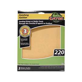 Gator 7266-012 Sanding Sheet, 220-Grit, Aluminum Oxide