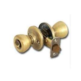 Kwikset 400T56ALRCSK3BX Keyed Entry Knob, 1-3/8 to 1-3/4 in Thick Door, Brass