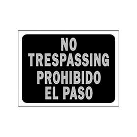 HY-KO Hy-Glo 3070 Identification Sign, Rectangular, NO TRESPASSING, Fluorescent Orange Legend, Black Background