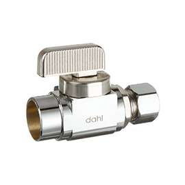 DAHL mini-ball 511-13-31-BAG Stop Valve, 1/2 x 3/8 in Female Solder x Compression, Brass, Chrome
