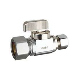 DAHL mini-ball 511-33-31-BAG Stop Valve, 5/8 x 3/8 in Compression, Brass, Chrome