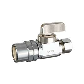 DAHL mini-ball 511-46-31-BAG Stop Valve, 1/2 x 3/8 in Female CPVC x Compression, Brass, Chrome