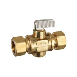 DAHL mini-ball 521LB-33-33-BAG In-Line Stop and Isolation Valve, 5/8 in Compression, Brass
