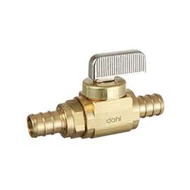 DAHL 521-PX3-PX3-BAG Stop and Isolation Valve, 1/2 x 1/2 in Crimp, Brass