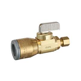 DAHL mini-ball 521-QG3-30 Stop Valve, 1/2 x 1/4 in Compression, Brass