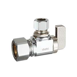 DAHL mini-ball 611-33-31-BAG Stop Valve, 5/8 x 3/8 in Compression, Brass, Chrome