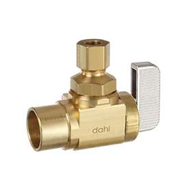 DAHL mini-ball 621-13-31-BAG Stop Valve, 1/2 x 3/8 in Female Solder x Compression, Brass