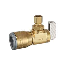 DAHL mini-ball 621-QG3-30 Stop Valve, 1/2 x 1/4 in Compression, Brass
