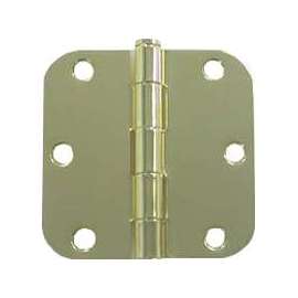 ProSource Door Hinge, 3-1/2 In L X 3-1/2 In W Door Leaf, 6 Holes, 2.2 Mm Thick Leaf, Steel, Bright Brass