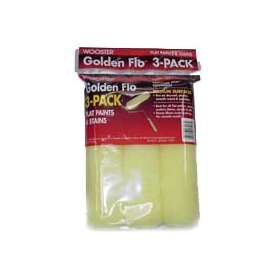 WOOSTER RR726-9 Paint Roller Cover, 3/8 in Thick Nap, Fabric Cover, Yellow
