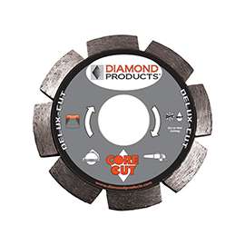 Diamond Products 21072 Circular Saw Blade, 4-1/2 in Dia, Diamond Cutting Edge, 7/8 in Arbor