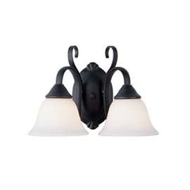 Boston Harbor Dimmable Vanity Light Fixture, (2) 60/13 W, Medium, A19/Cfl Lamp, Matte Black