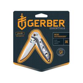 GERBER 31-001759 Folding Knife, 2-1/2 in L Blade, 1-Blade, Soft-Grip Black/Silver Handle