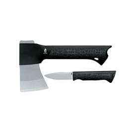 Gerber 31-001054 Axe Gator Combo With Knife, 8-3/4 in OAL, Forged Steel, Gator-Grip Glass Filled Nylon Handle