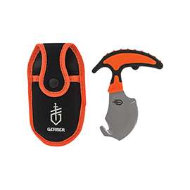 GERBER 31-002743N Fixed Skin and Gut Knife, 2.8 in L Blade, 7cr13 Steel Blade, Polymer, Black/Orange