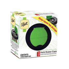 Ball 1440010747 Regular Mouth Herb Shaker Canning Lid, Plastic, Black/Green Cap/Lid