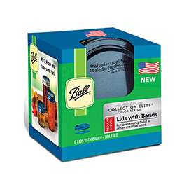 Ball Collection Elite Series 1440030012 Regular Mouth Lid and Band, Blue Cap/Lid