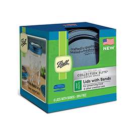 Ball Collection Elite Series 1440030013 Wide Mouth Lid and Band, Blue Cap/Lid