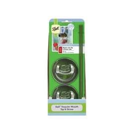 Ball 1440015005 Sip and Straw Canning Lid, Plastic, White Cap/Lid