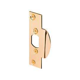 Defender Security U 9422 Latch Lip Strike, 4-1/4 in L, 1-1/8 in W, Steel, Brass