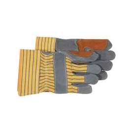 Boss 4057 Driver Gloves, L, Rubberized Safety Cuff, Gray/Yellow