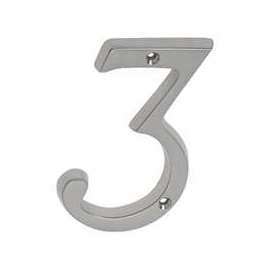 Schlage SC2-3036-619 House Number, Character 3, 4 in H Character, Nickel Character