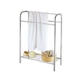 HomeBasix Towel Stand, 25 In L X 10 In W X 32-1/2 In H, Mirror Polished Chrome