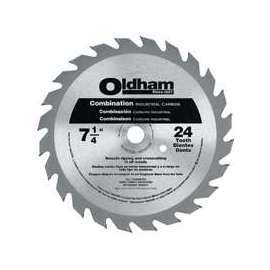 Oldham B7254524-10 Circular Saw Blade, 7-1/4 in Dia, Carbide Cutting Edge