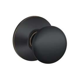 Schlage Plymouth F10VPLY716 Hall and Closet Lock Passage Knob, 1-3/8 to 1-3/4 in Thick Door, Metal, Aged Bronze