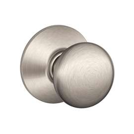Schlage Plymouth F10VPLY619 Hall and Closet Lock Passage Knob, 1-3/8 to 1-3/4 in Thick Door, Metal, Satin Nickel