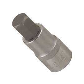 Vulcan Bit Socket, 9/16 In, 1/2 In Hex Drive, Chrome Vanadium Steel, Chrome