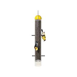 Perky-Pet 399 Thistle Feeder, 2 lb Seed, 6 Ports/Ways, Plastic, Bright Yellow/Clear