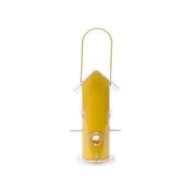 Perky-Pet 390 Wild Bird Feeder, 0.75 lb Seed, 4 Ports/Ways, Metal, Yellow